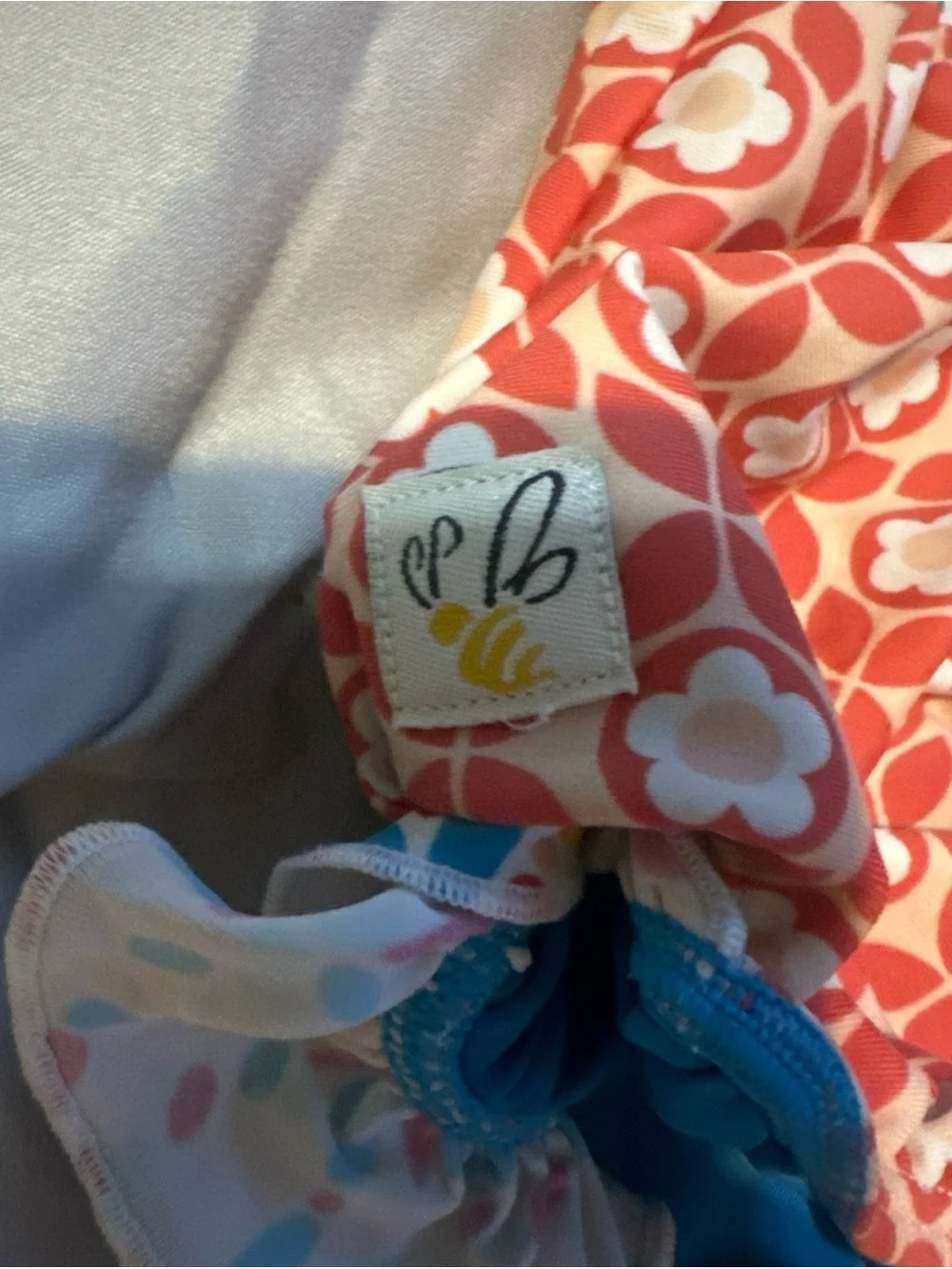 Wild Flowers Baby Girl Rainbow Cloud Swimsuit with Ruffles Size 2